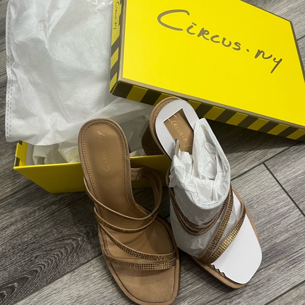 Circus NY Tan Strappy Sandals